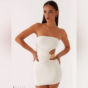 Peppermayo Ivory So Iconic Mini Dress